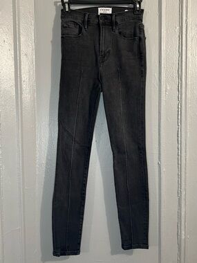 Frame Denim Ali High Rise Cigarette Jeans in Faded Black Wash